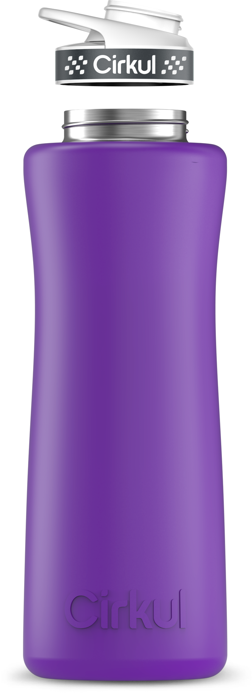 Stainless Steel Bottle & Comfort Grip Lid - gray lid