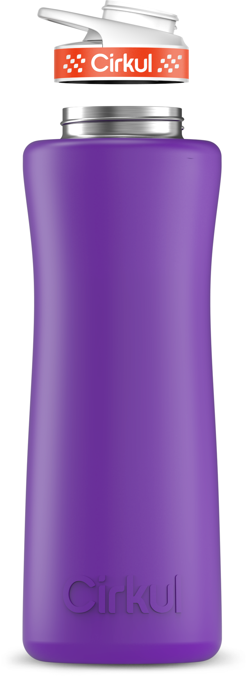 Stainless Steel Bottle & Comfort Grip Lid - orange lid