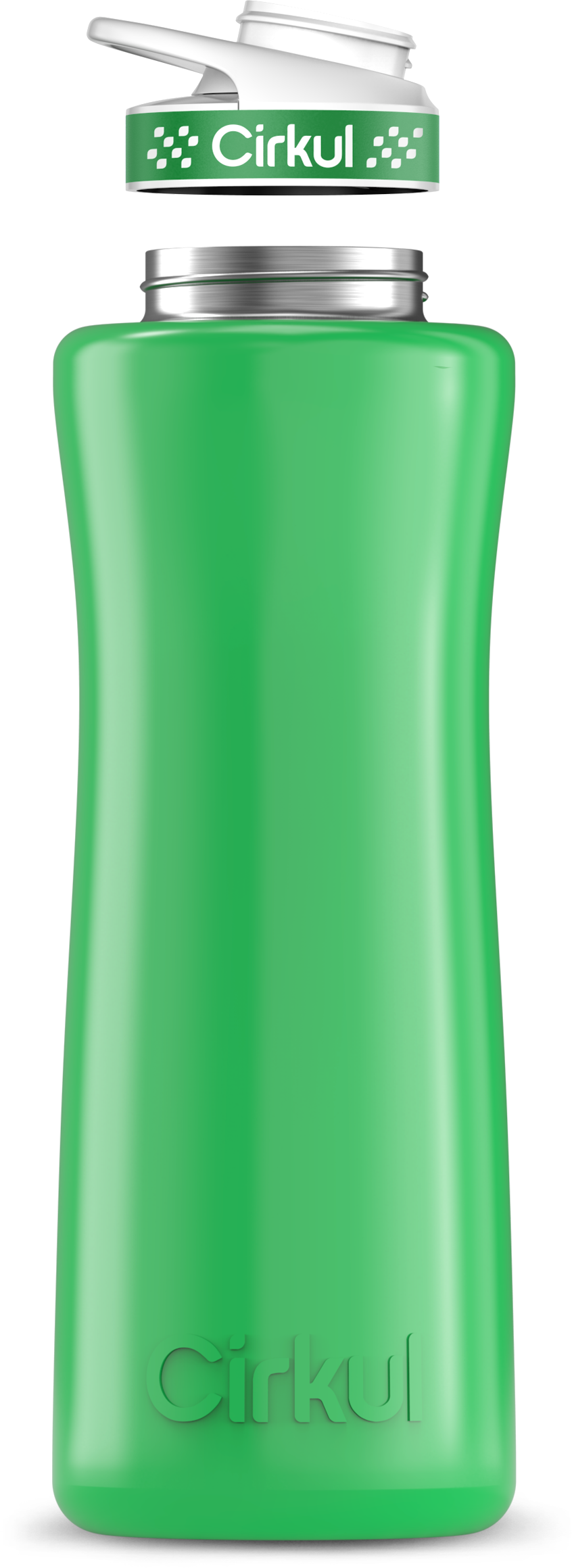 Stainless Steel Bottle & Comfort Grip Lid - green lid