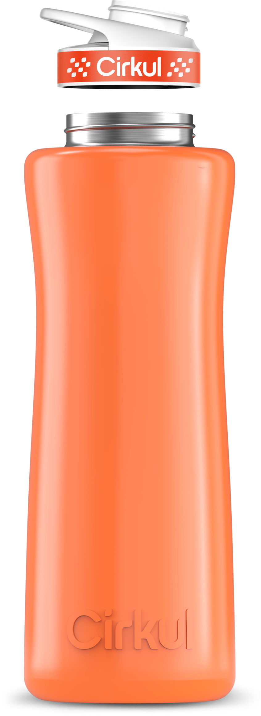 Stainless Steel Bottle & Comfort Grip Lid - orange lid