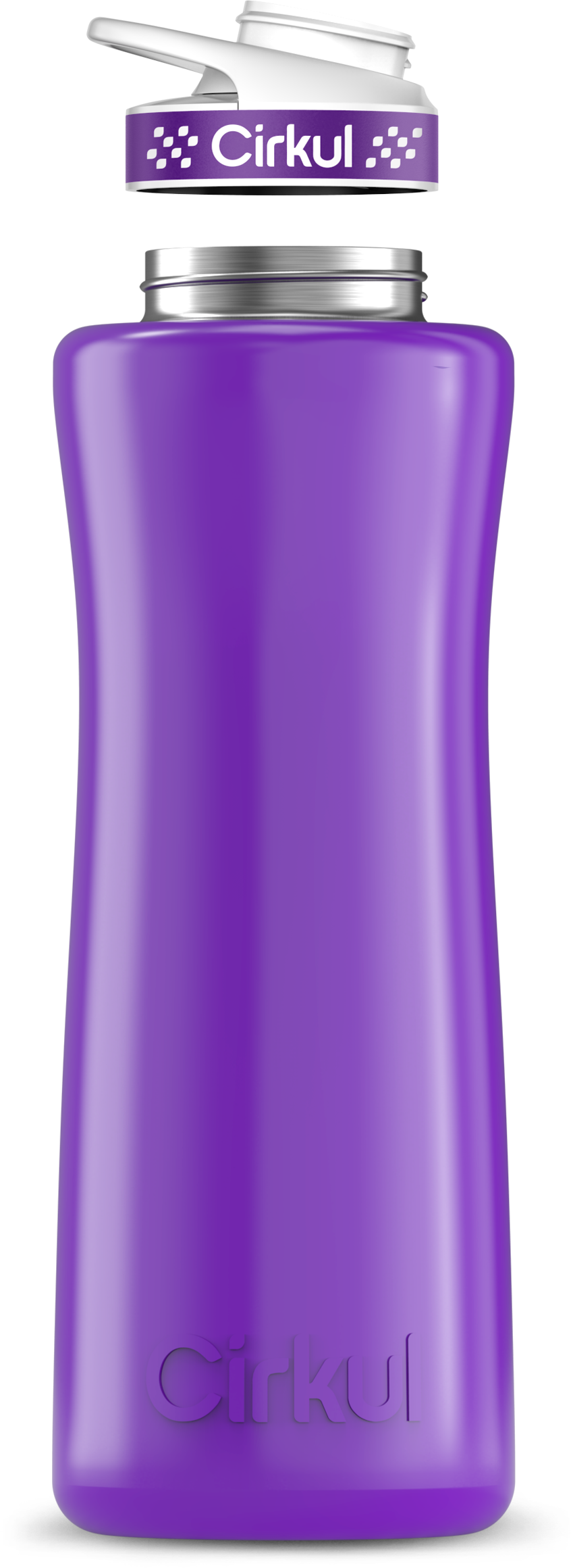 Stainless Steel Bottle & Comfort Grip Lid - purple lid