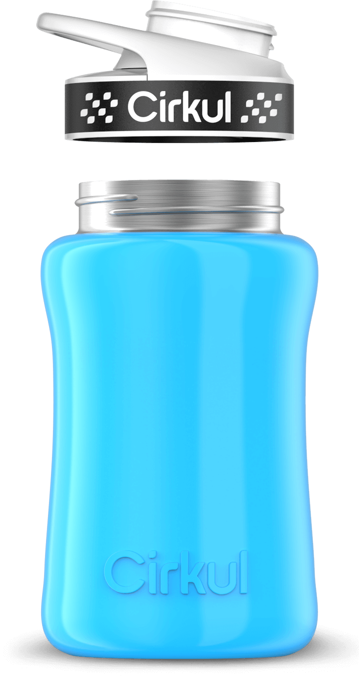 Stainless Steel Bottle & Comfort Grip Lid - black lid