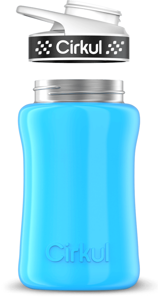 Stainless Steel Bottle & Comfort Grip Lid - black lid