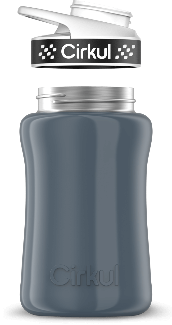 Stainless Steel Bottle & Comfort Grip Lid - black lid