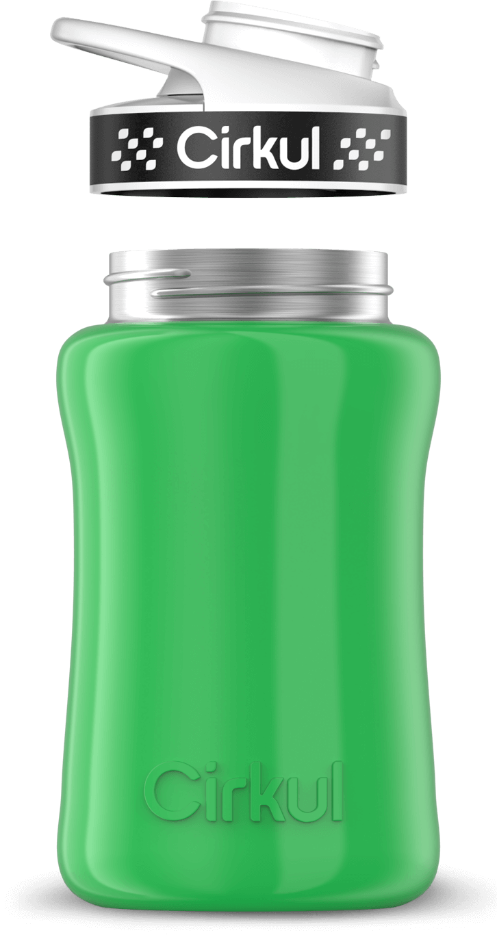 Stainless Steel Bottle & Comfort Grip Lid - black lid