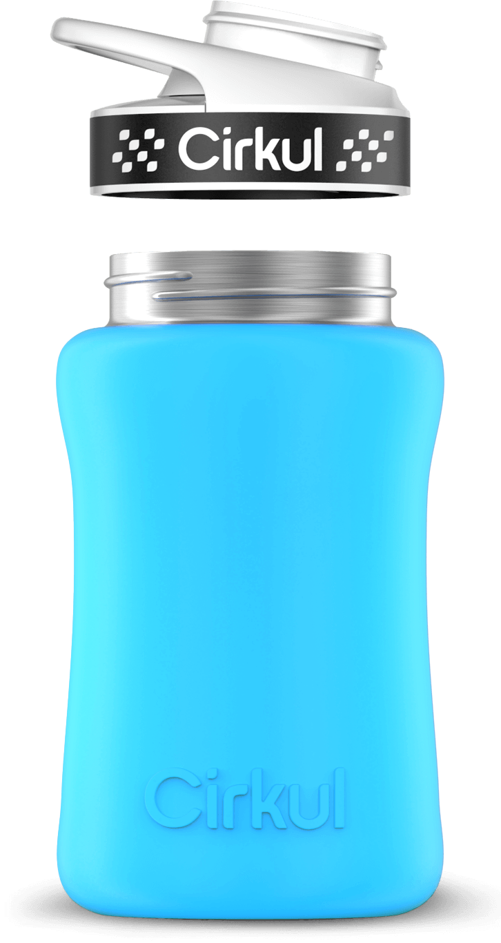 Stainless Steel Bottle & Comfort Grip Lid - black lid