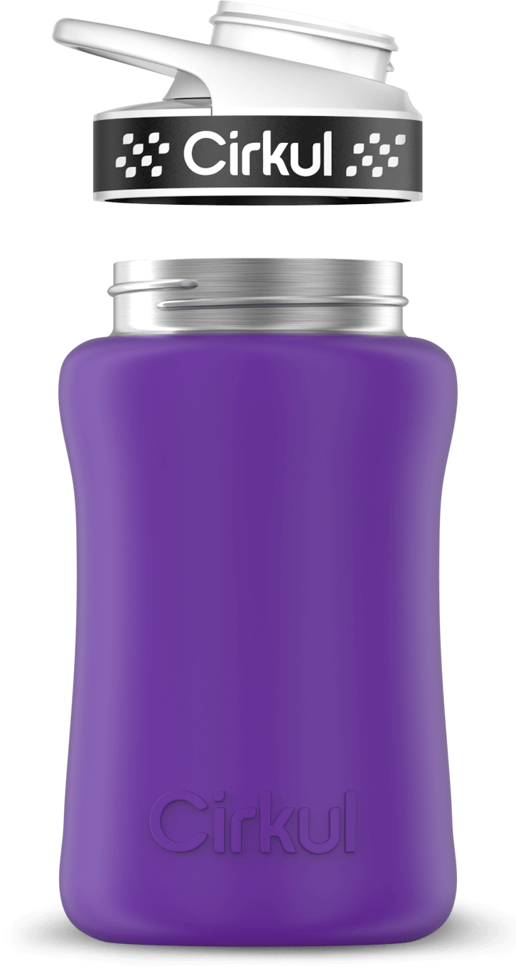 Stainless Steel Bottle & Comfort Grip Lid - black lid