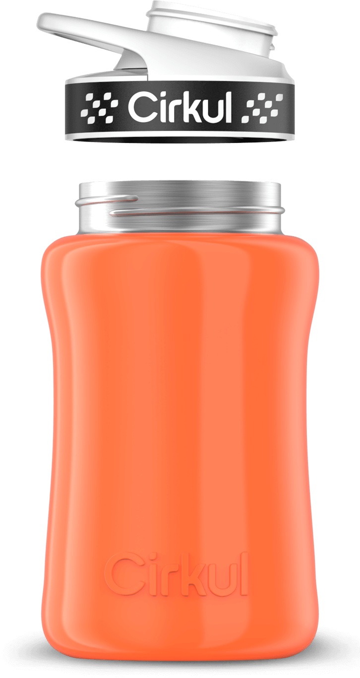 Stainless Steel Bottle & Comfort Grip Lid - black lid