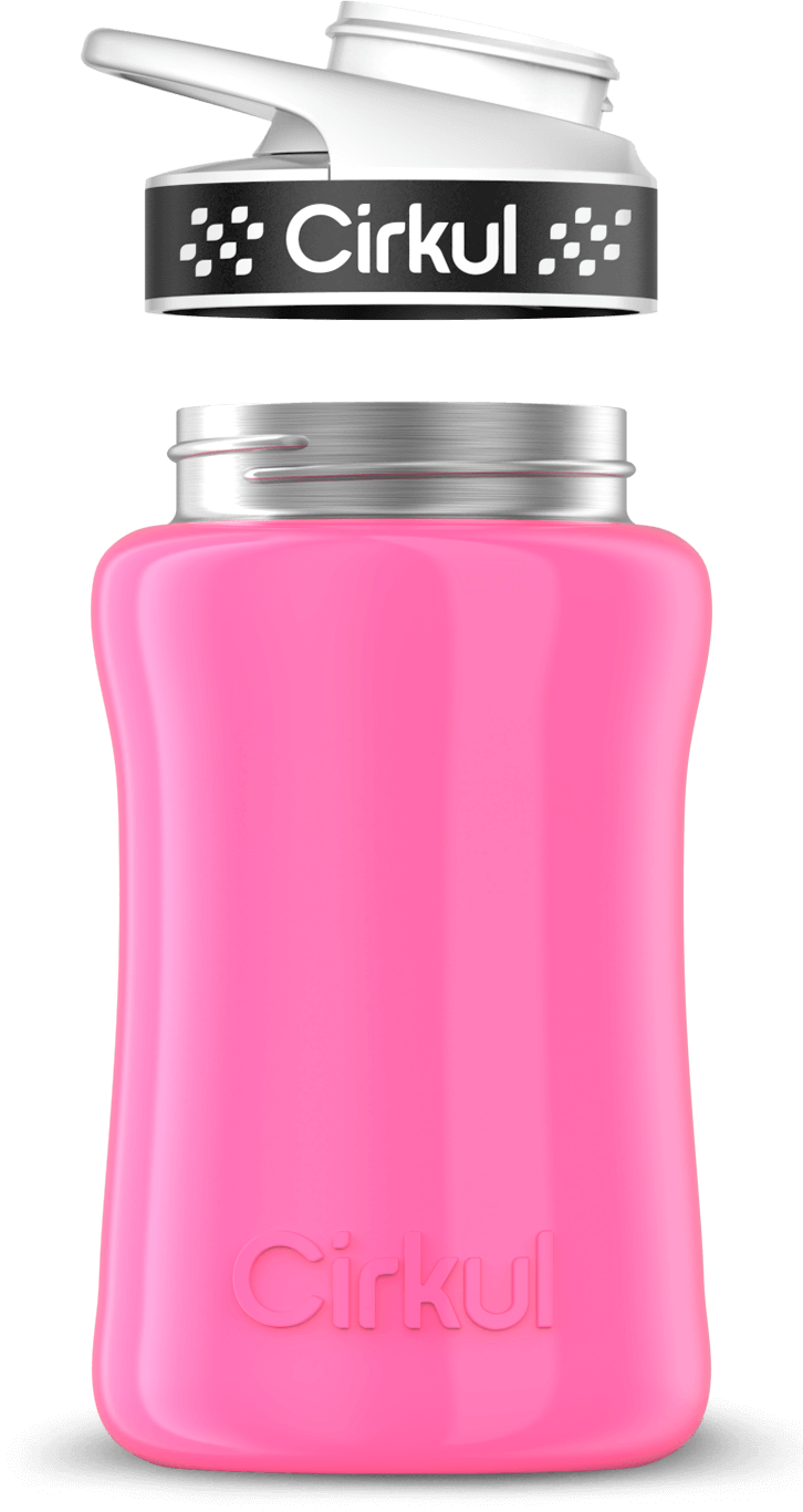 Stainless Steel Bottle & Comfort Grip Lid - black lid