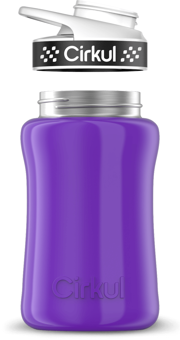 Stainless Steel Bottle & Comfort Grip Lid - black lid