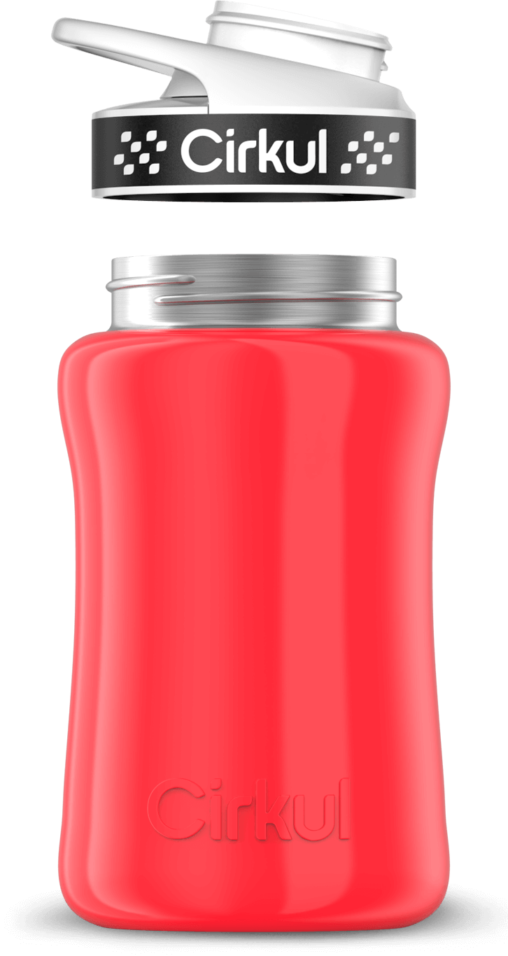 Stainless Steel Bottle & Comfort Grip Lid - black lid