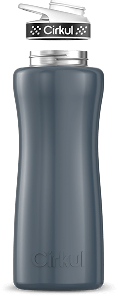 Stainless Steel Bottle & Comfort Grip Lid - black lid