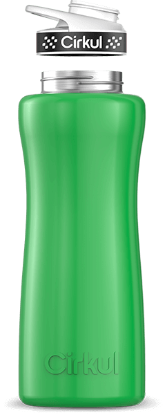 Stainless Steel Bottle & Comfort Grip Lid - black lid