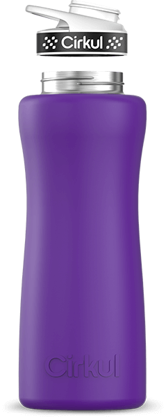 Stainless Steel Bottle & Comfort Grip Lid - black lid