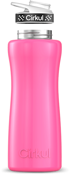 Stainless Steel Bottle & Comfort Grip Lid - black lid