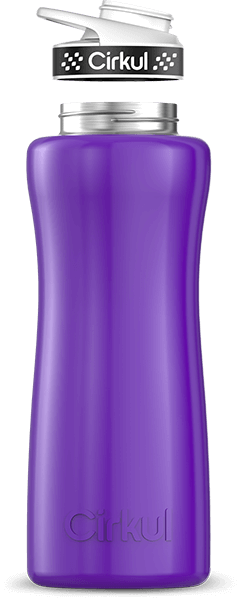 Stainless Steel Bottle & Comfort Grip Lid - black lid