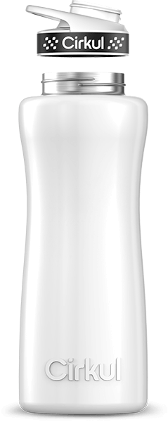 Stainless Steel Bottle & Comfort Grip Lid - black lid