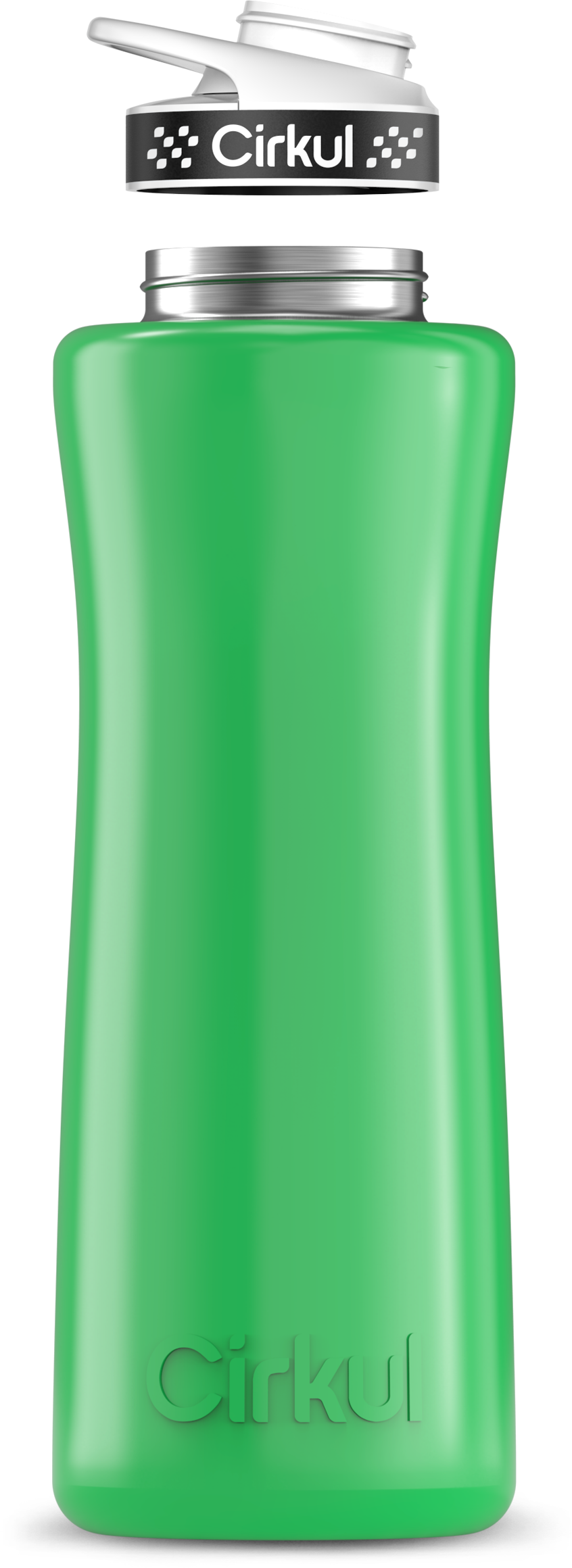 Stainless Steel Bottle & Comfort Grip Lid - black lid