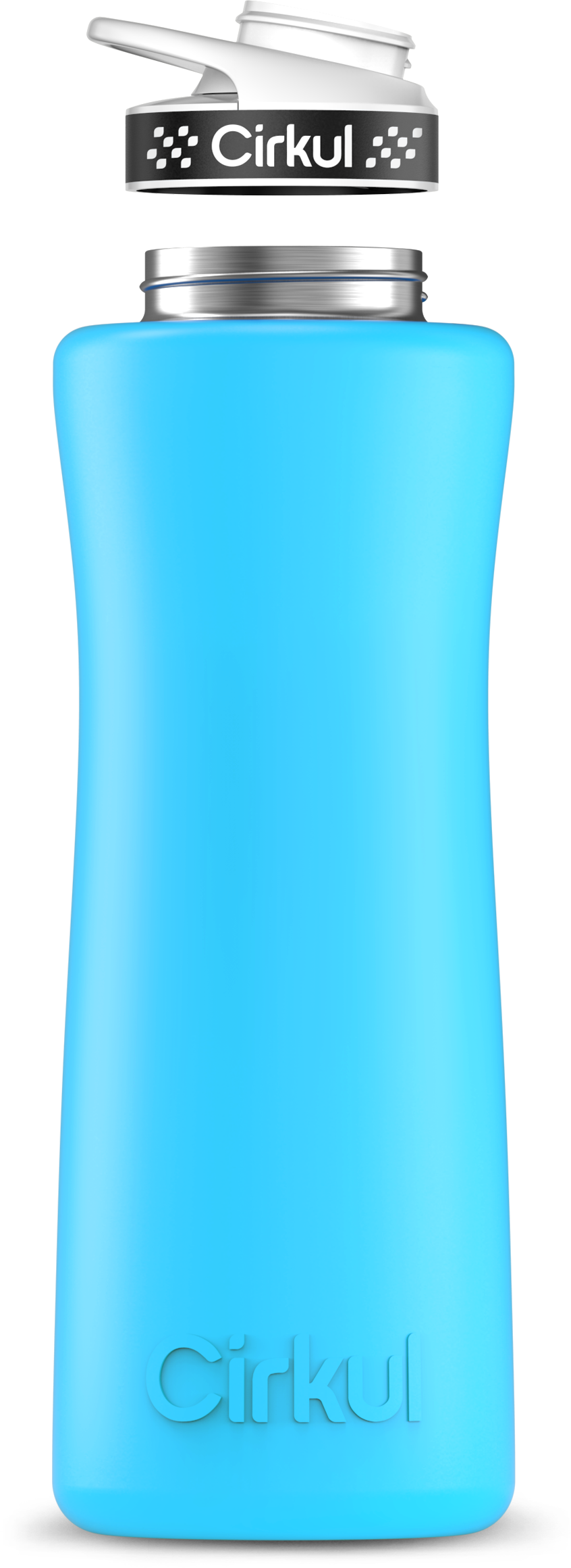 Stainless Steel Bottle & Comfort Grip Lid - black lid