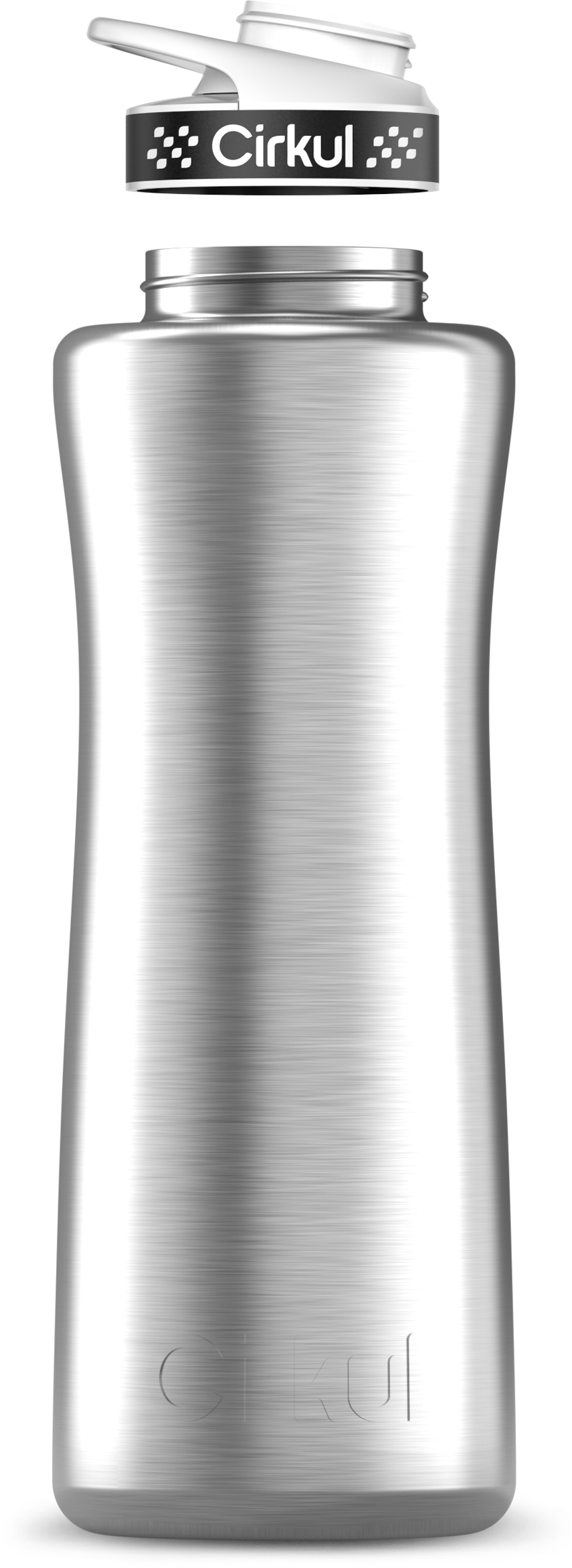 Stainless Steel Bottle & Comfort Grip Lid - black lid