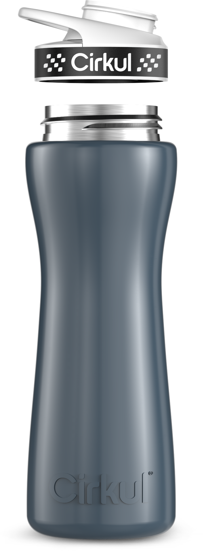 Stainless Steel Bottle & Comfort Grip Lid - black lid