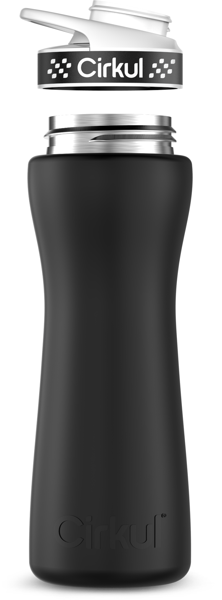 Stainless Steel Bottle & Comfort Grip Lid - black lid