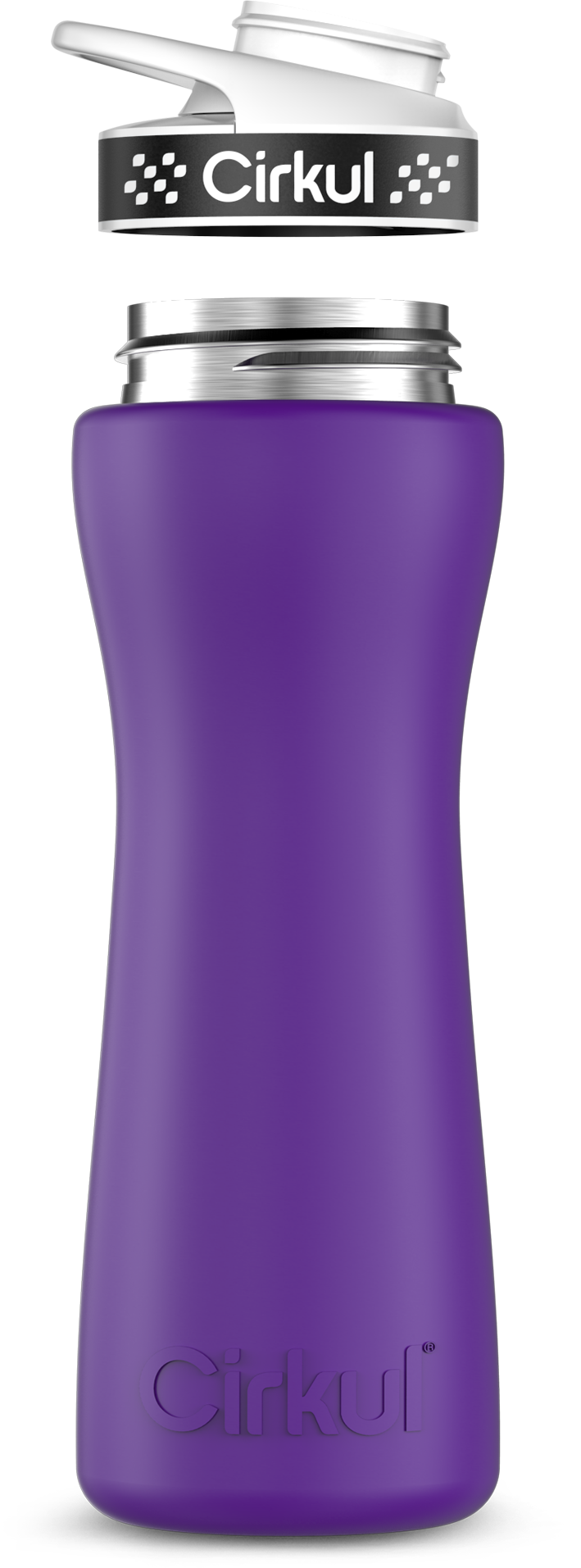 Stainless Steel Bottle & Comfort Grip Lid - black lid