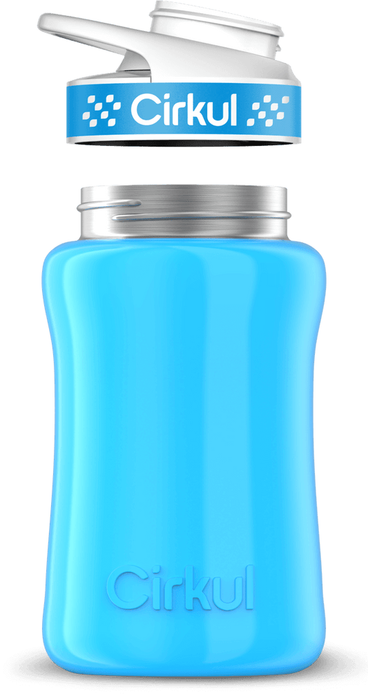 Stainless Steel Bottle & Comfort Grip Lid - blue lid