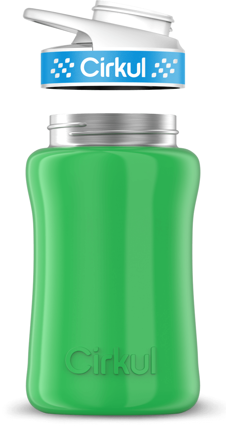 Stainless Steel Bottle & Comfort Grip Lid - blue lid