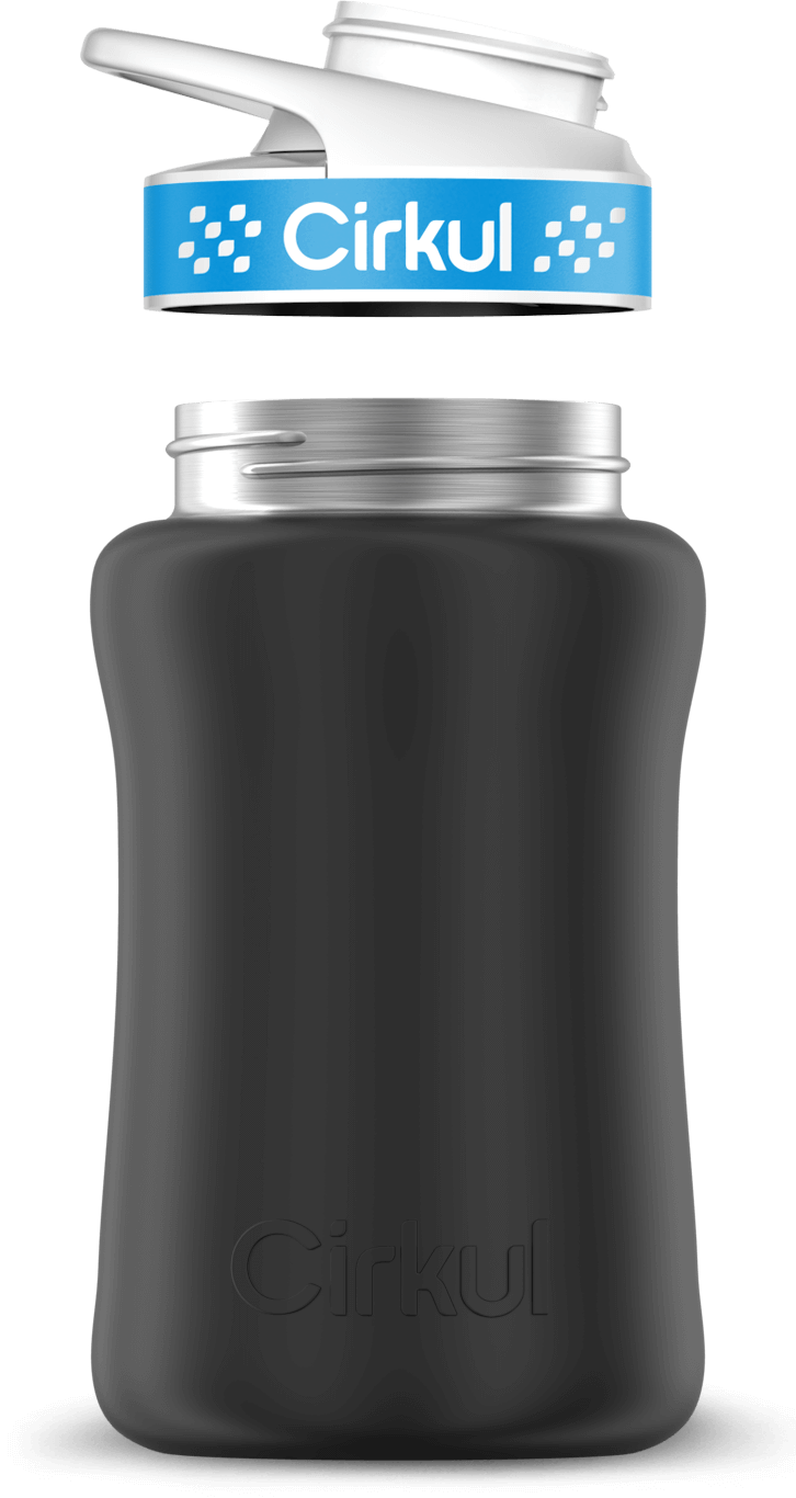 Stainless Steel Bottle & Comfort Grip Lid - blue lid