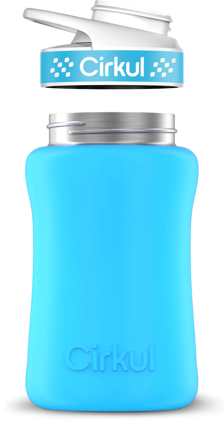 Stainless Steel Bottle & Comfort Grip Lid - blue lid