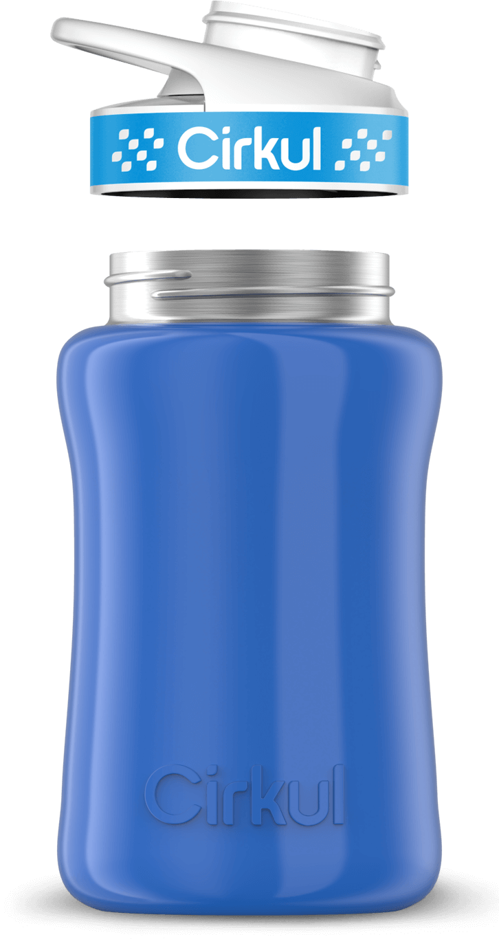 Stainless Steel Bottle & Comfort Grip Lid - blue lid