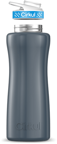 Stainless Steel Bottle & Comfort Grip Lid - blue lid