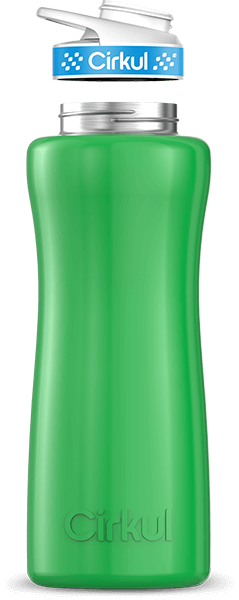 Stainless Steel Bottle & Comfort Grip Lid - blue lid