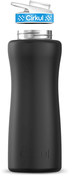 Stainless Steel Bottle & Comfort Grip Lid - blue lid