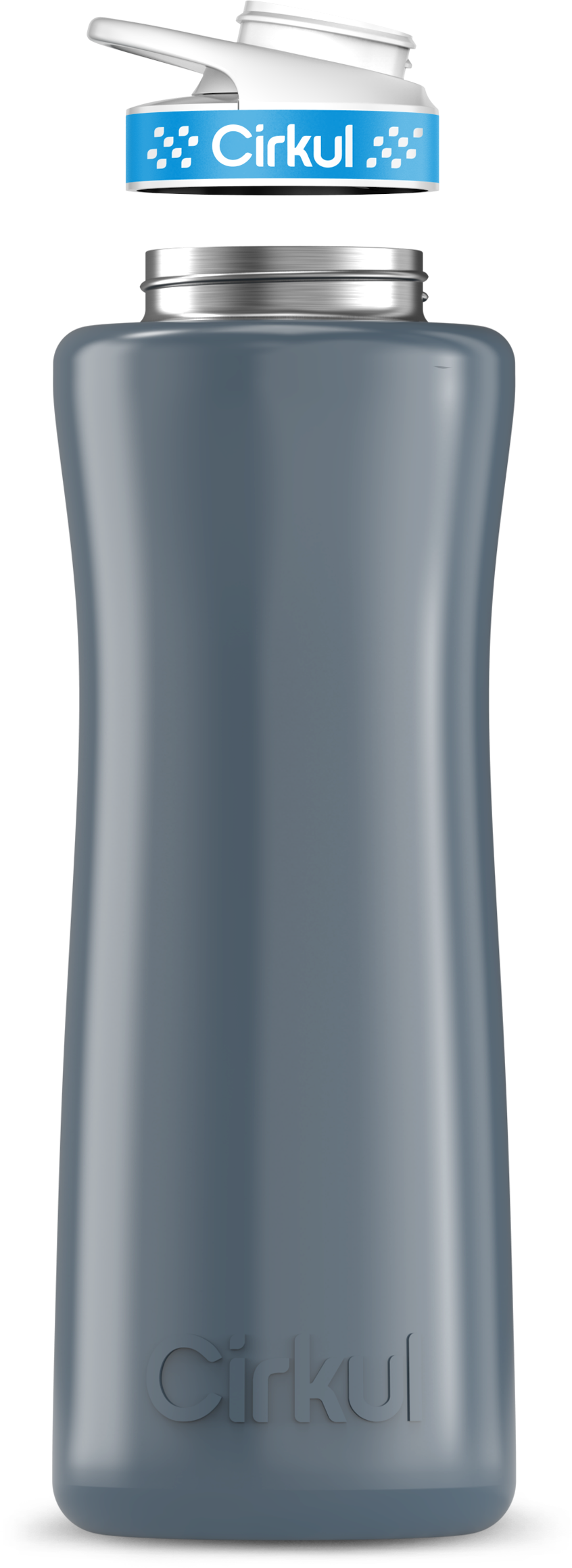 Stainless Steel Bottle & Comfort Grip Lid - blue lid