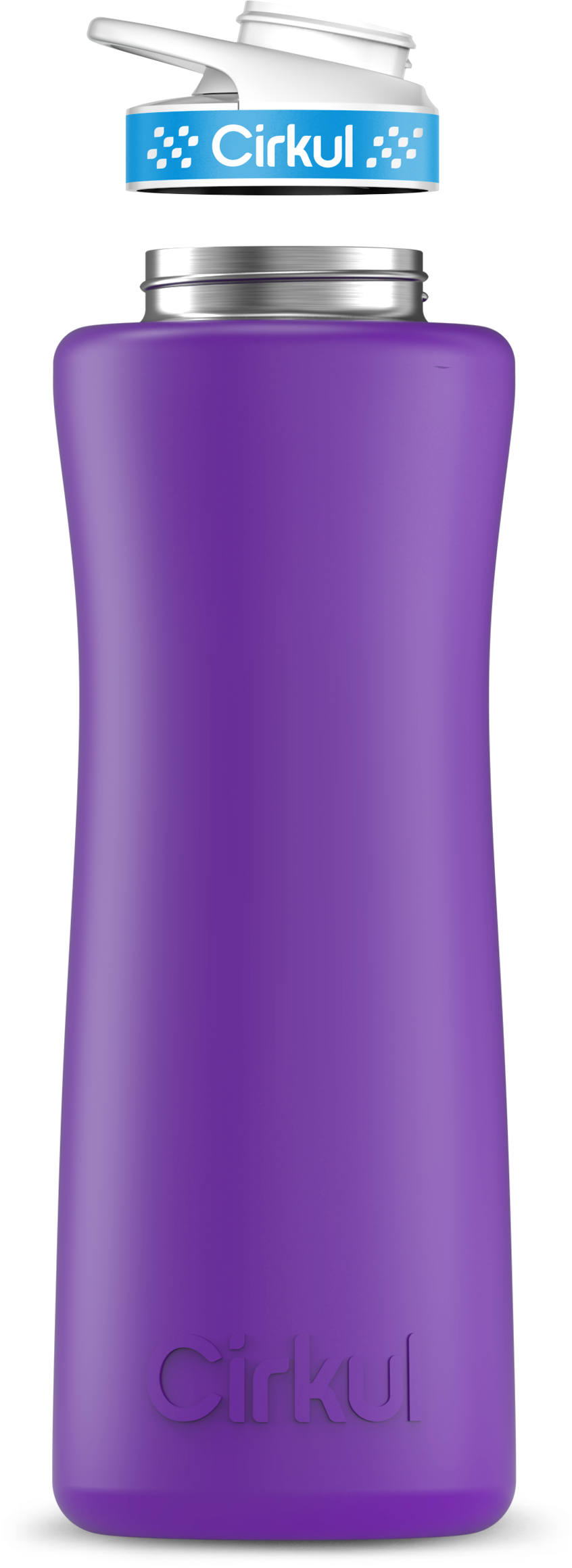 Stainless Steel Bottle & Comfort Grip Lid - blue lid