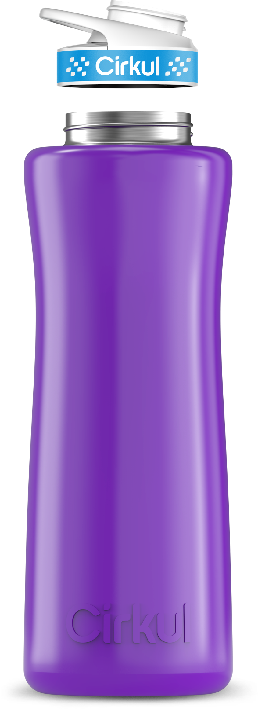 Stainless Steel Bottle & Comfort Grip Lid - blue lid