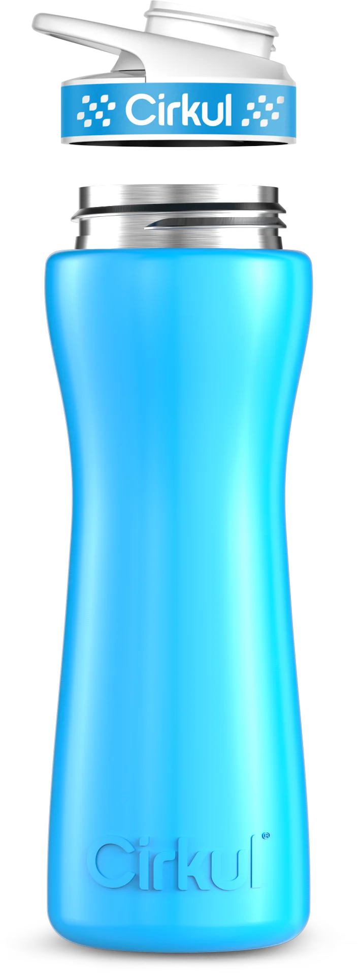 Stainless Steel Bottle & Comfort Grip Lid - blue lid