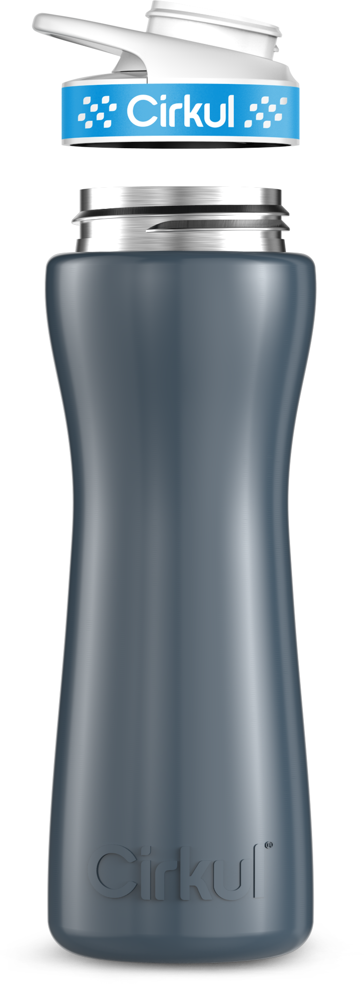 Stainless Steel Bottle & Comfort Grip Lid - blue lid