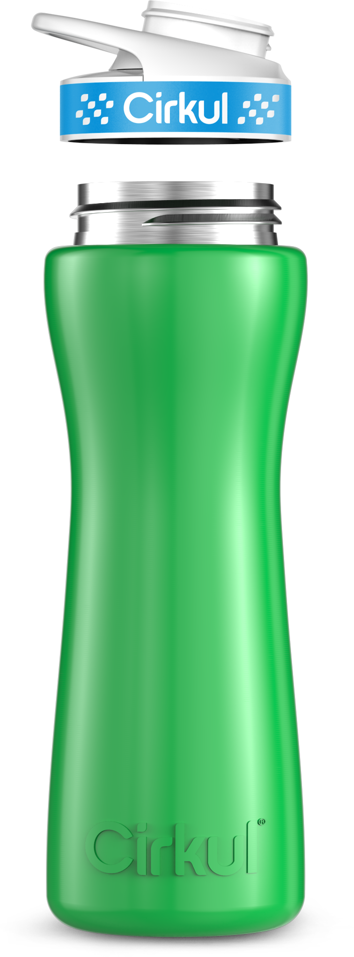 Stainless Steel Bottle & Comfort Grip Lid - blue lid