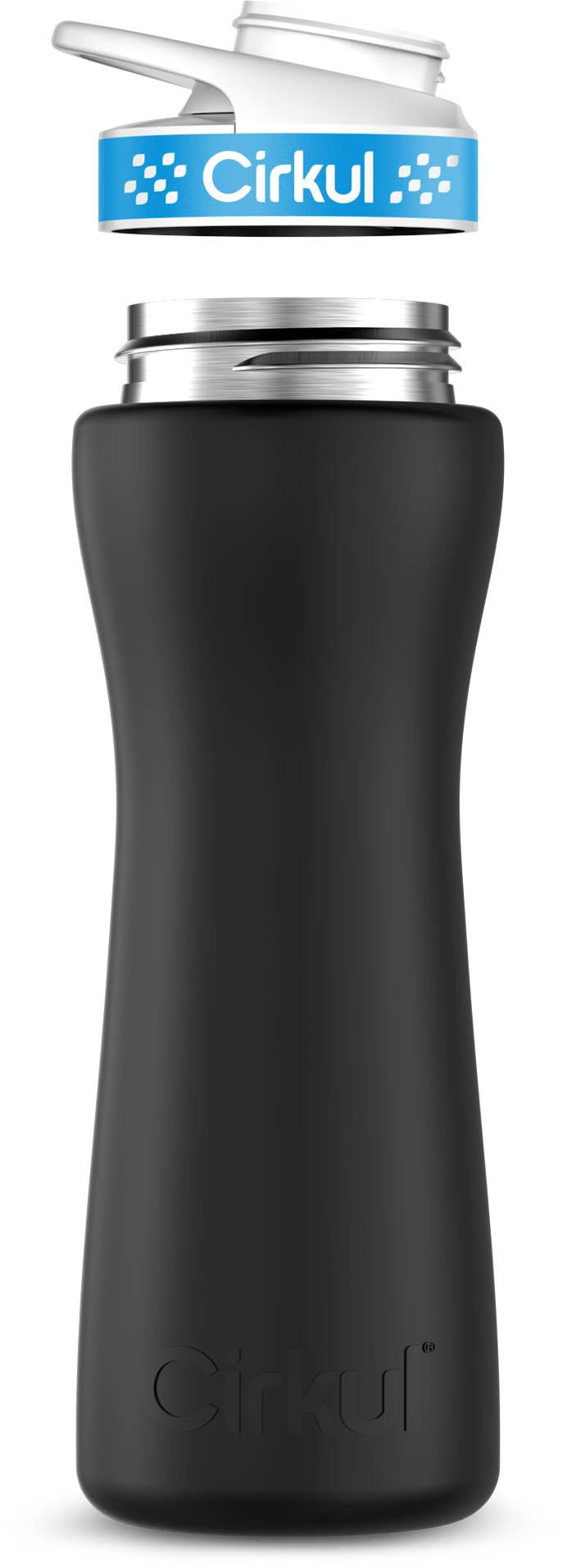 Stainless Steel Bottle & Comfort Grip Lid - blue lid