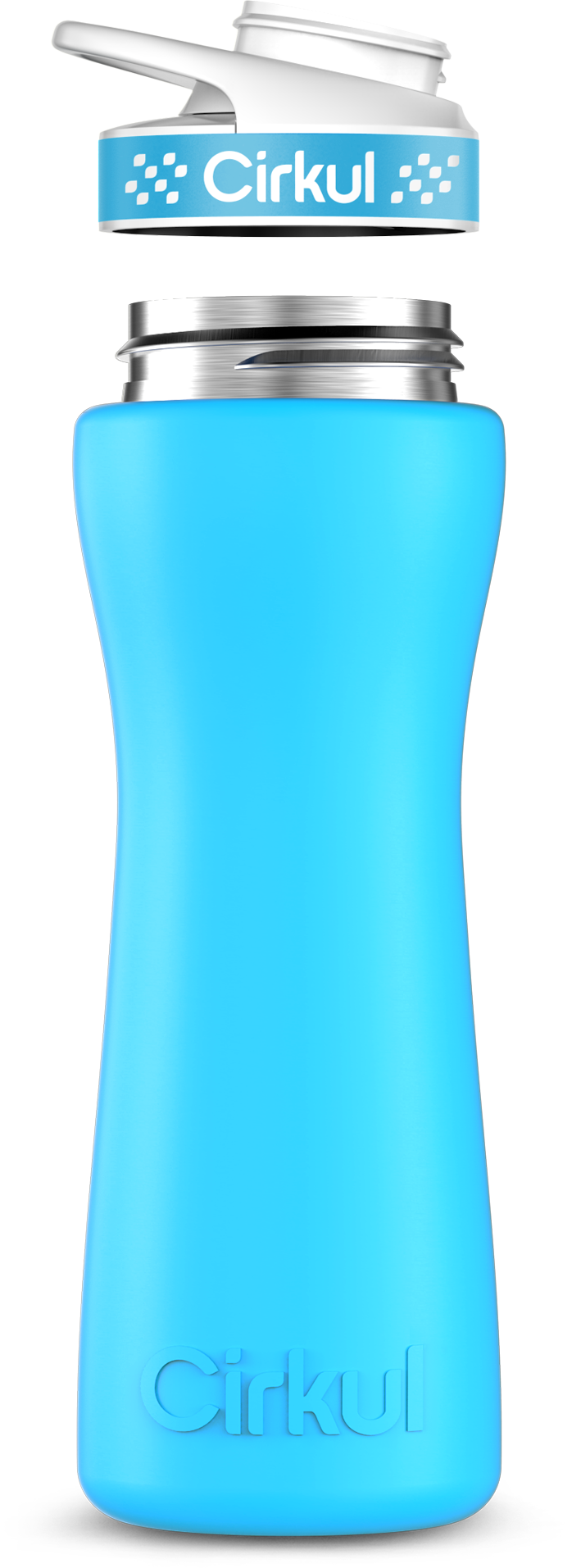 Stainless Steel Bottle & Comfort Grip Lid - blue lid