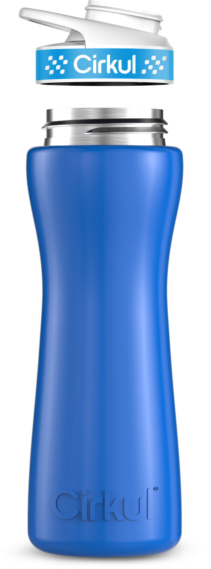 Stainless Steel Bottle & Comfort Grip Lid - blue lid