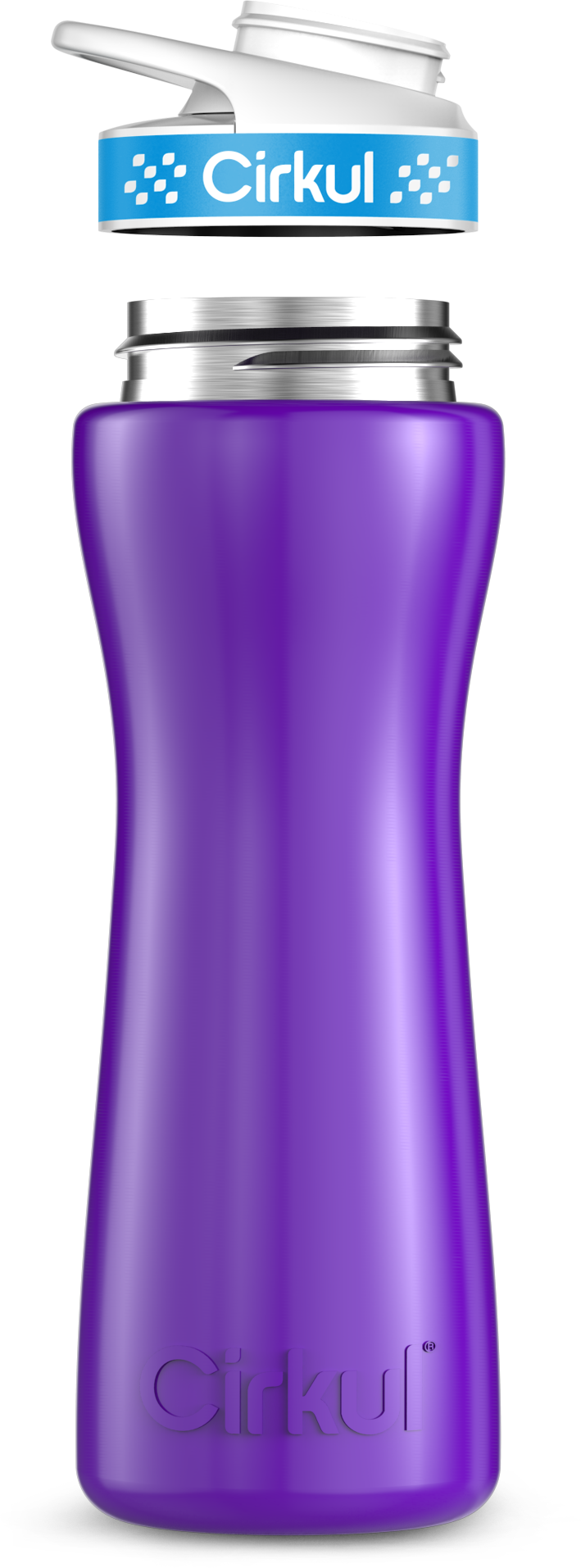 Stainless Steel Bottle & Comfort Grip Lid - blue lid