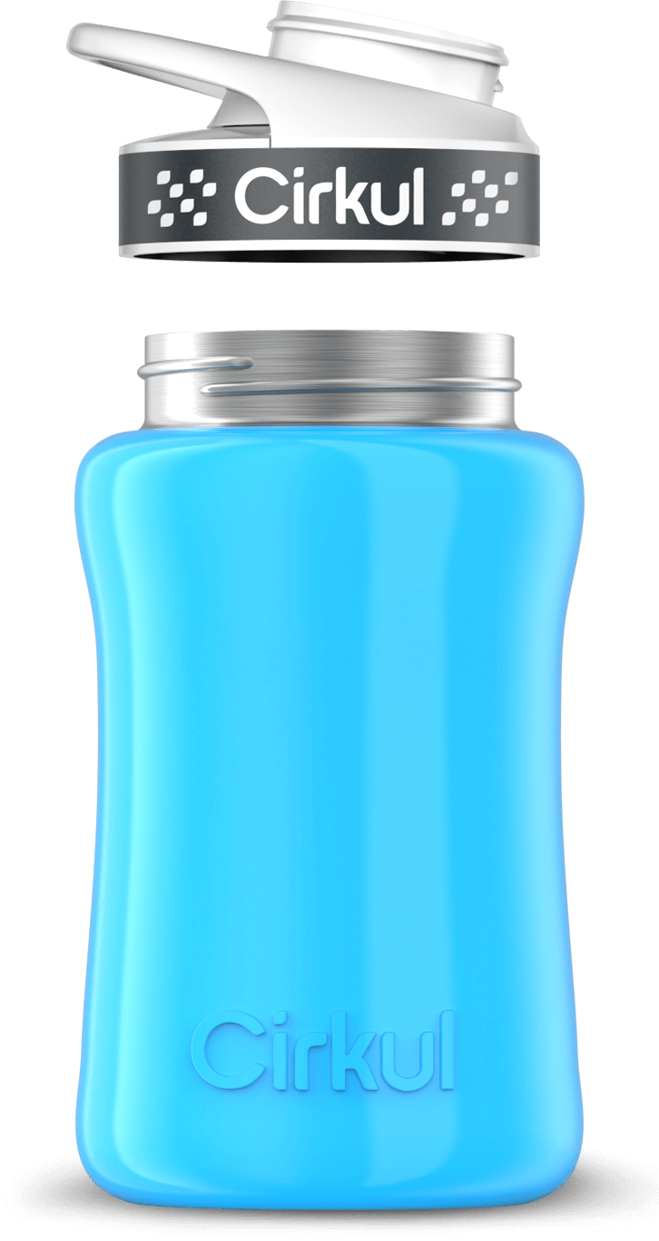 Stainless Steel Bottle & Comfort Grip Lid - gray lid