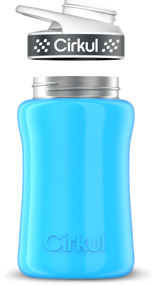 Stainless Steel Bottle & Comfort Grip Lid - gray lid