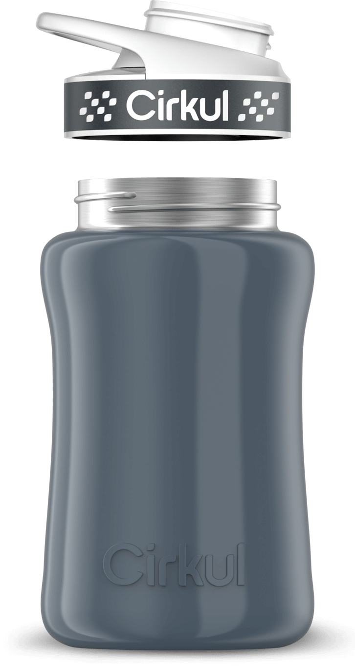 Stainless Steel Bottle & Comfort Grip Lid - gray lid