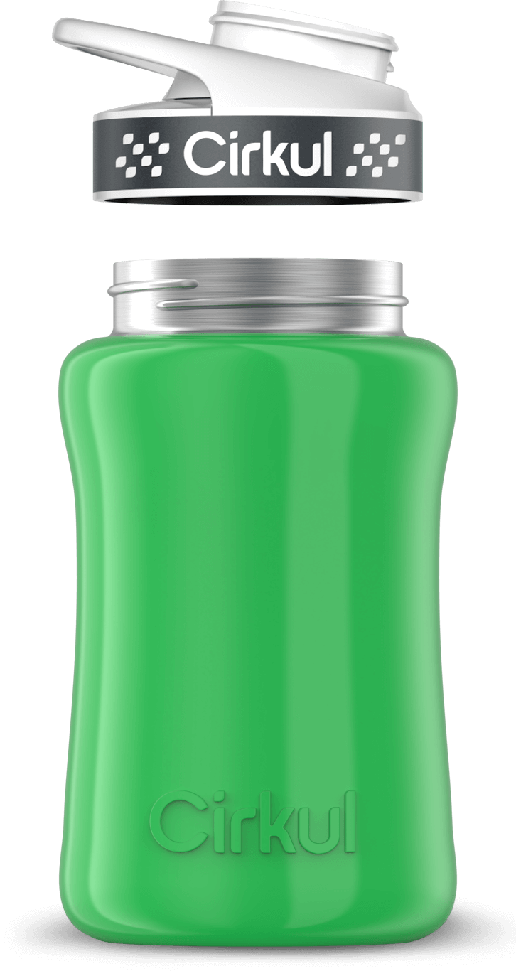 Stainless Steel Bottle & Comfort Grip Lid - gray lid