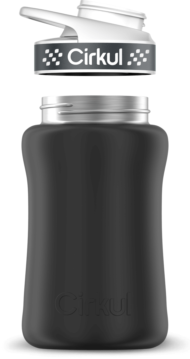 Stainless Steel Bottle & Comfort Grip Lid - gray lid